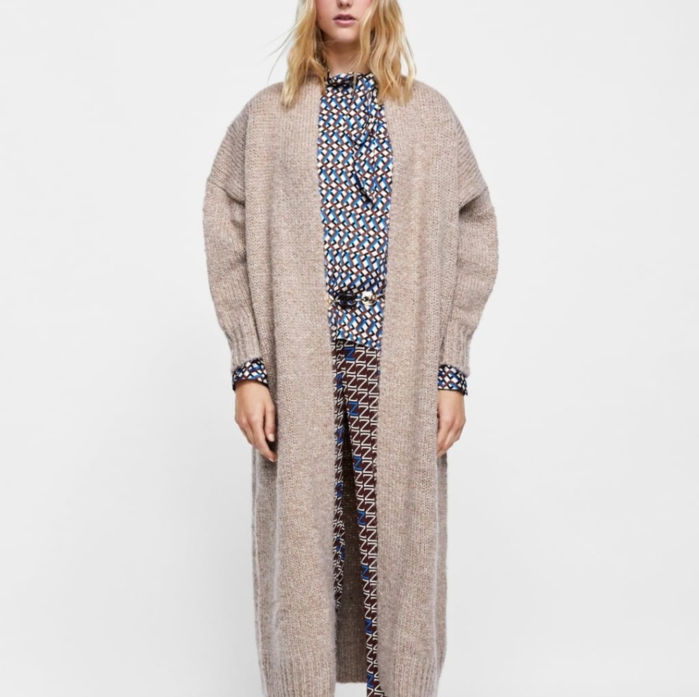 Zara knit long coat